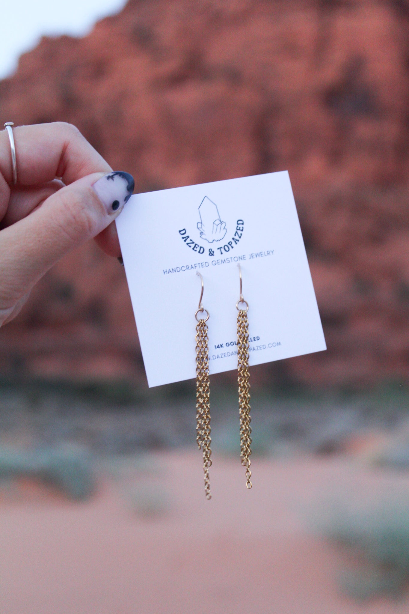 Gold Strand Chain Earrings