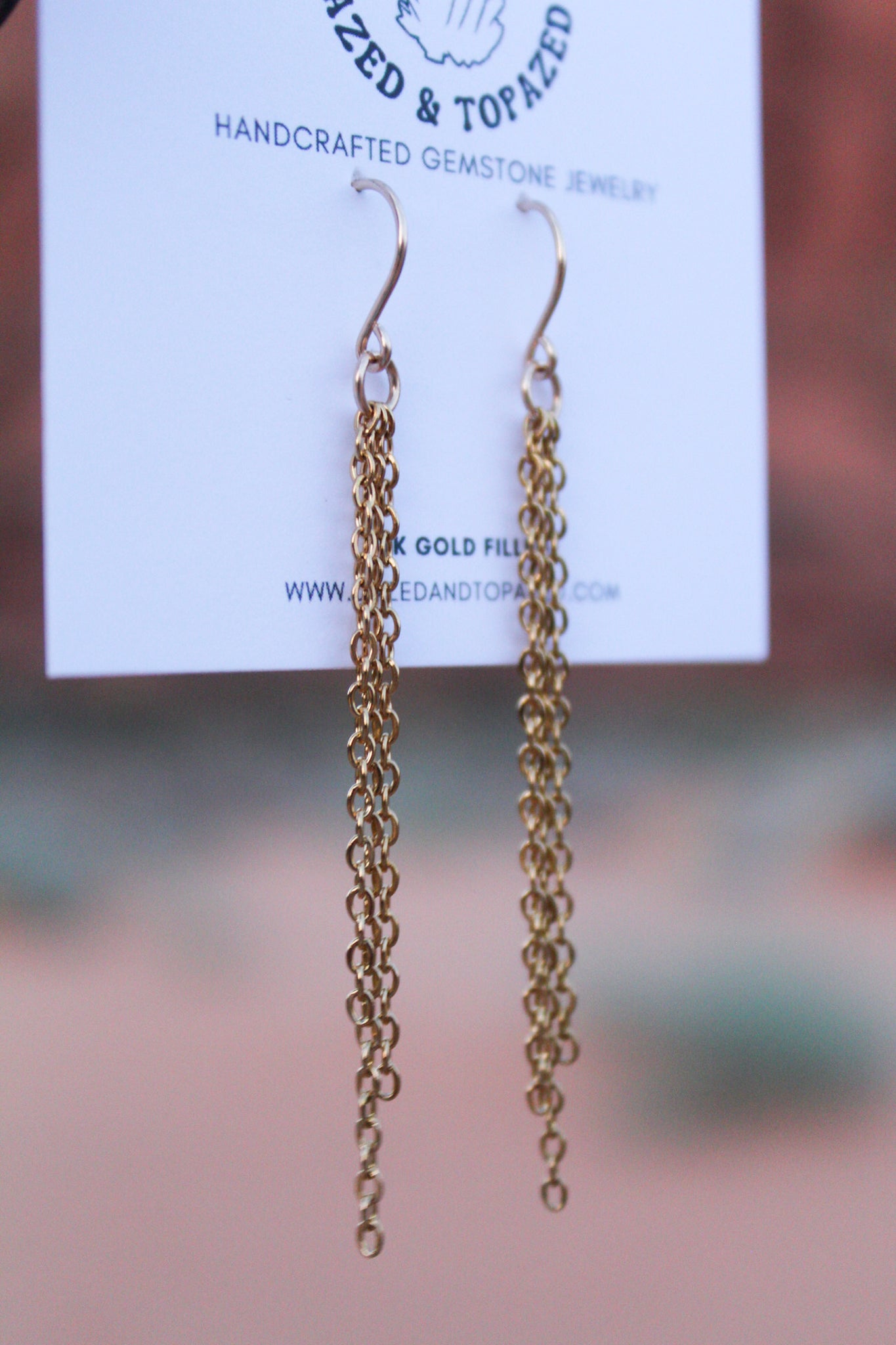 Gold Strand Chain Earrings