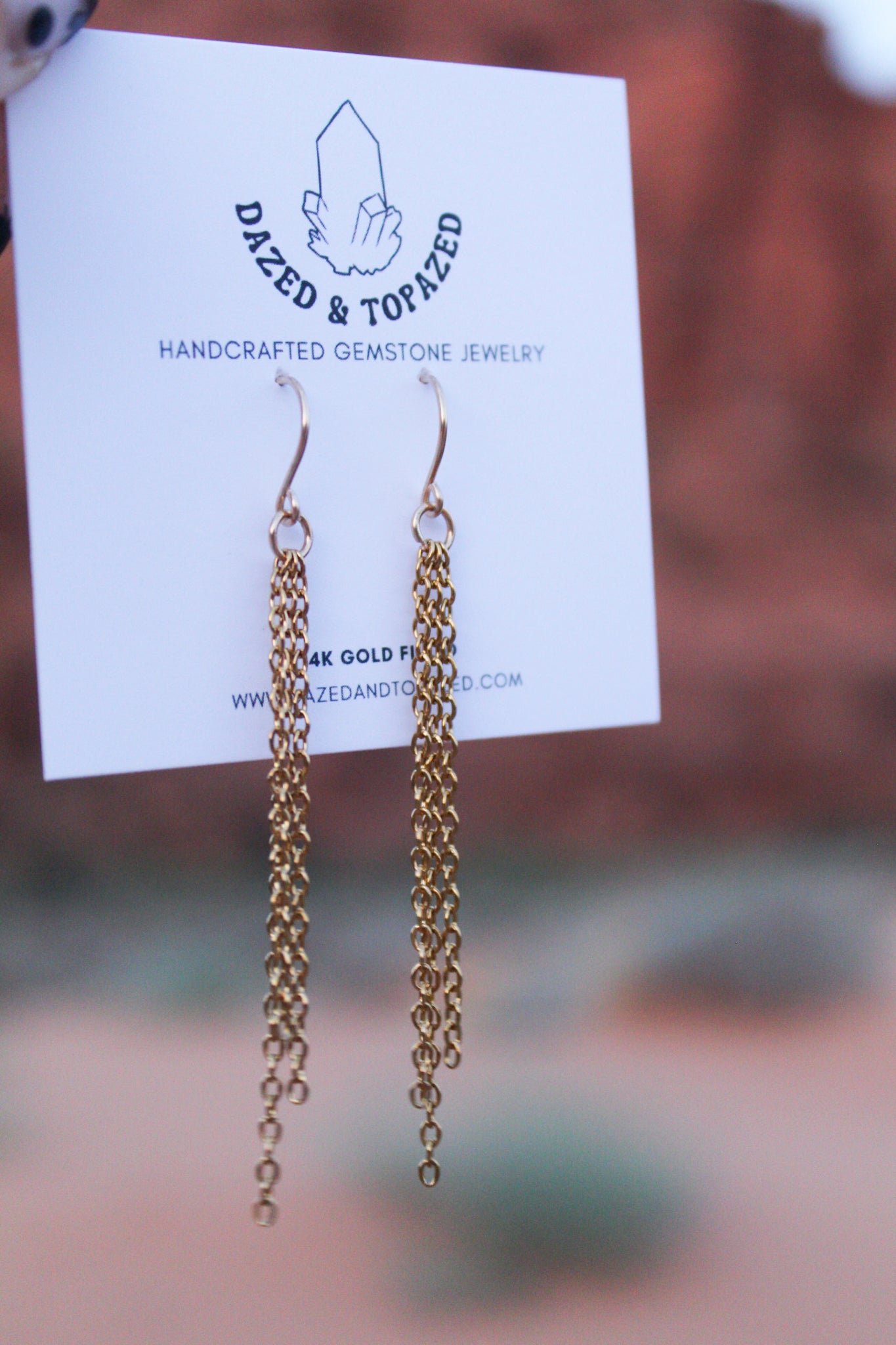 Gold Strand Chain Earrings