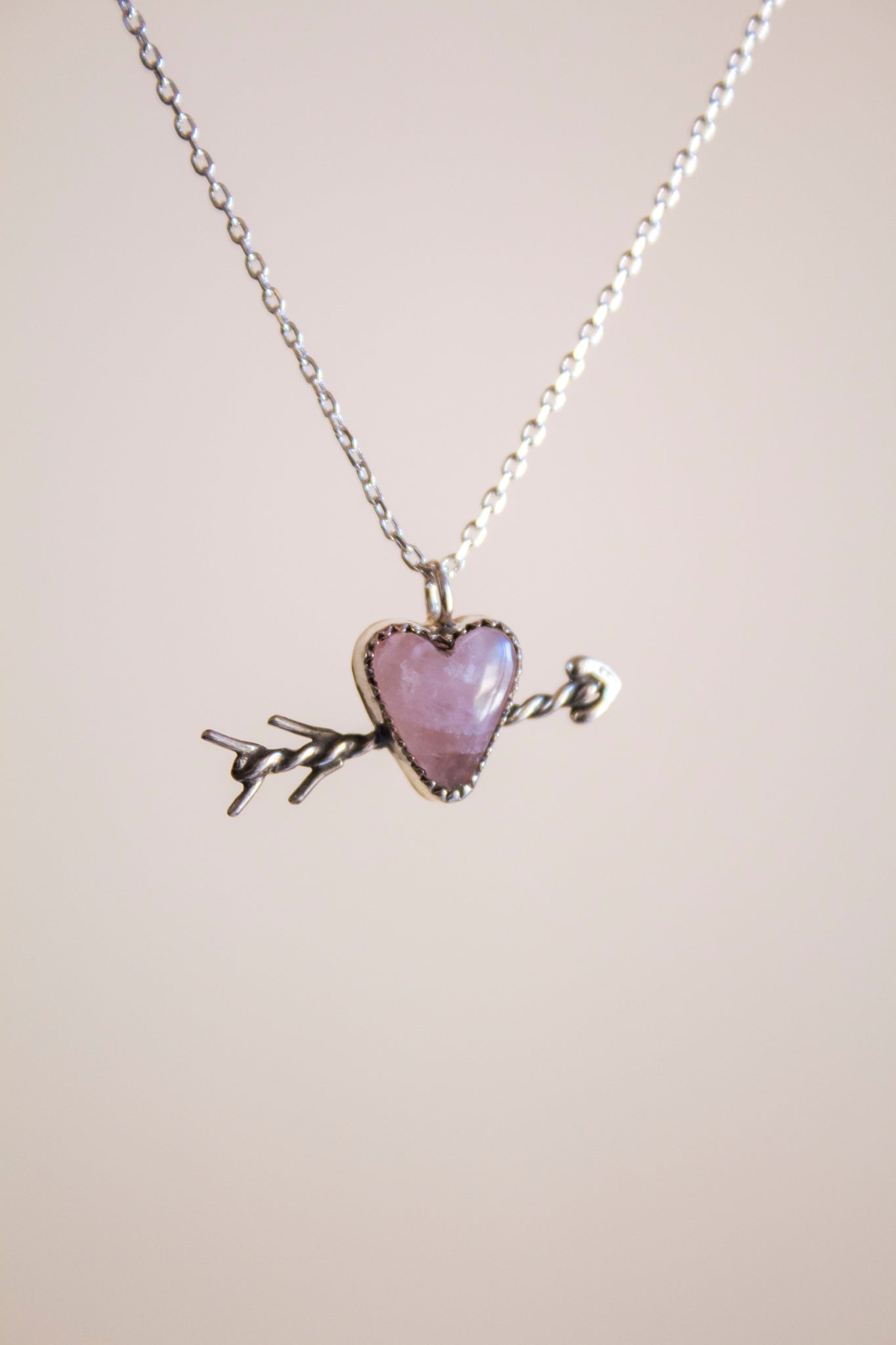 Cupid’s Arrow Rose Quartz Necklace