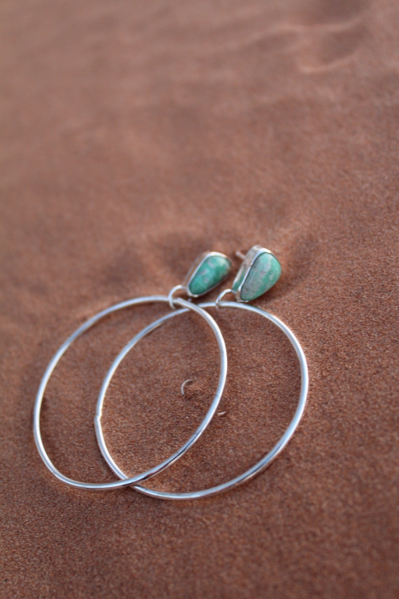 Utah Variscite Hoop Earrings