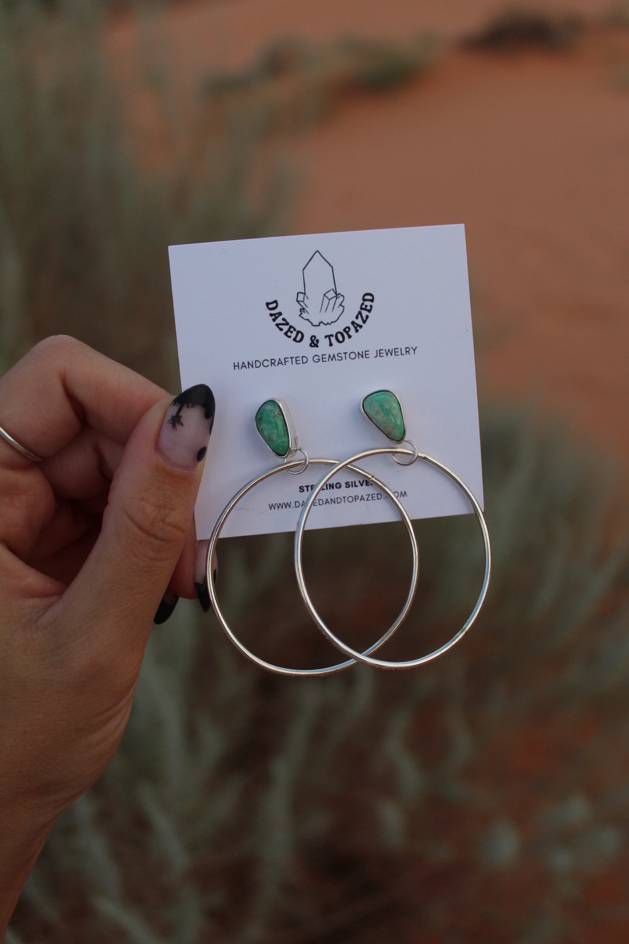 Utah Variscite Hoop Earrings