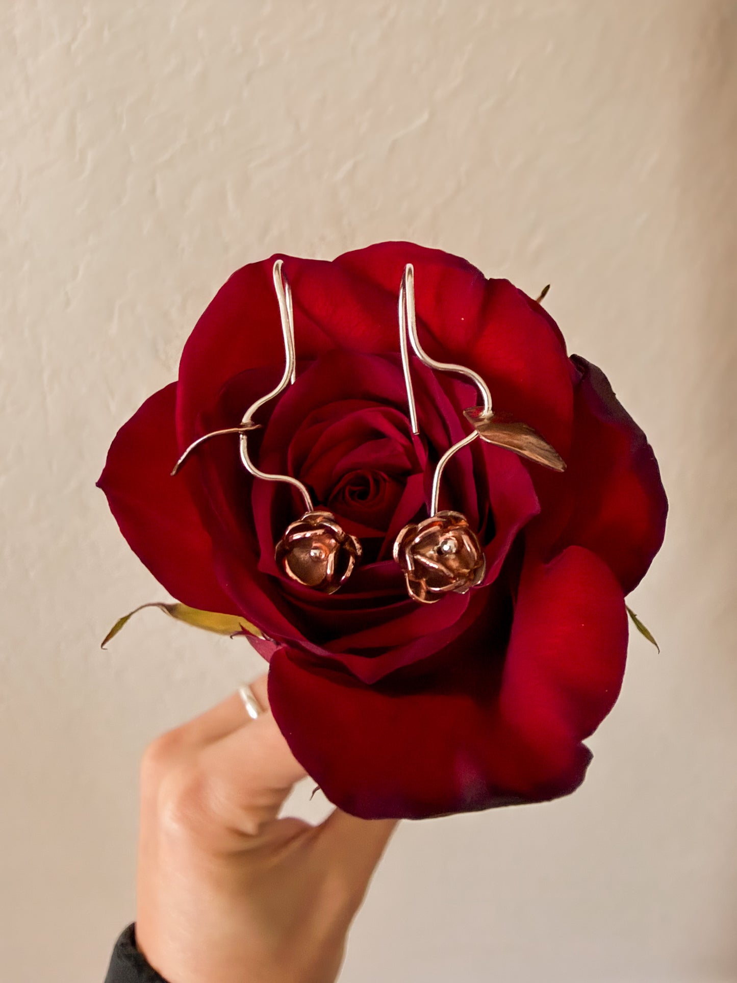 February Earring of the Month: Copper + Silver Roses