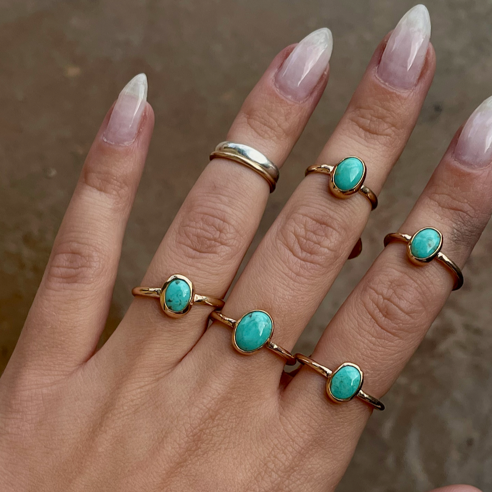 Turquoise and 14k Gold Filled Rings