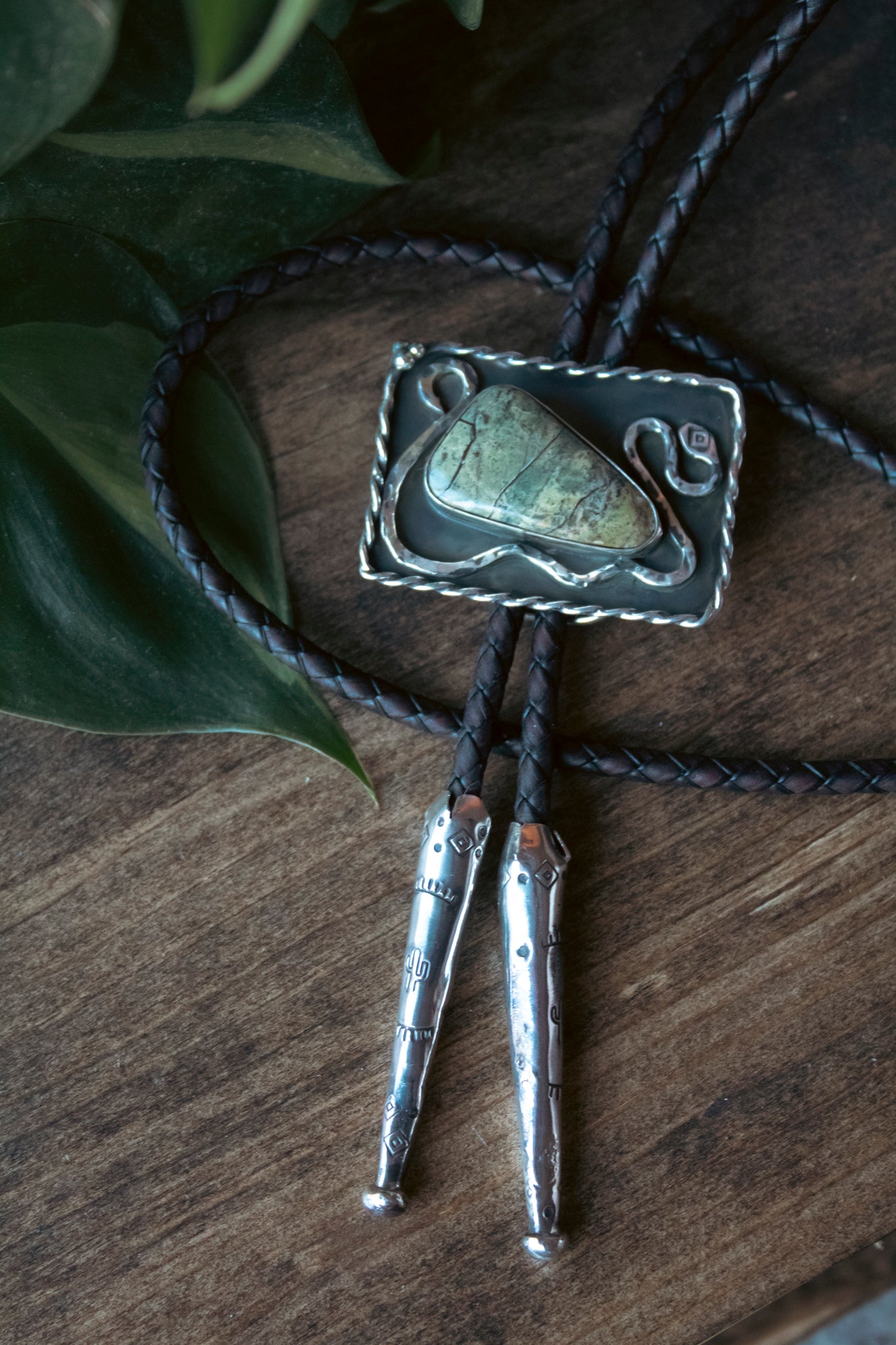 Cactus Coil Serpentine Bolo Tie