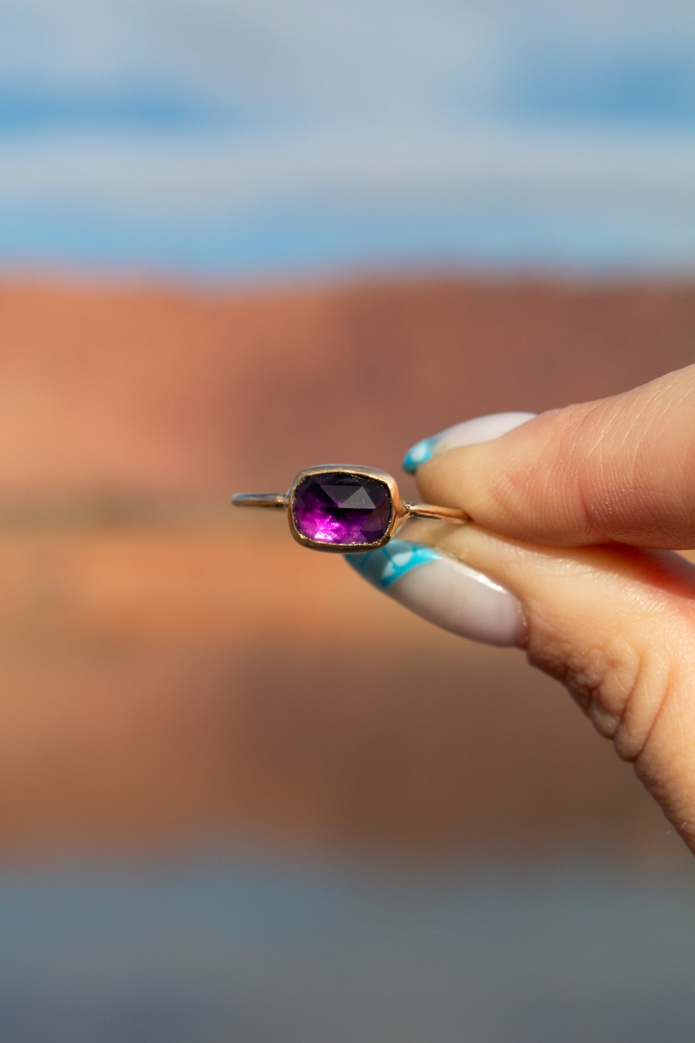Amethyst Gold Filled Ring Size 9