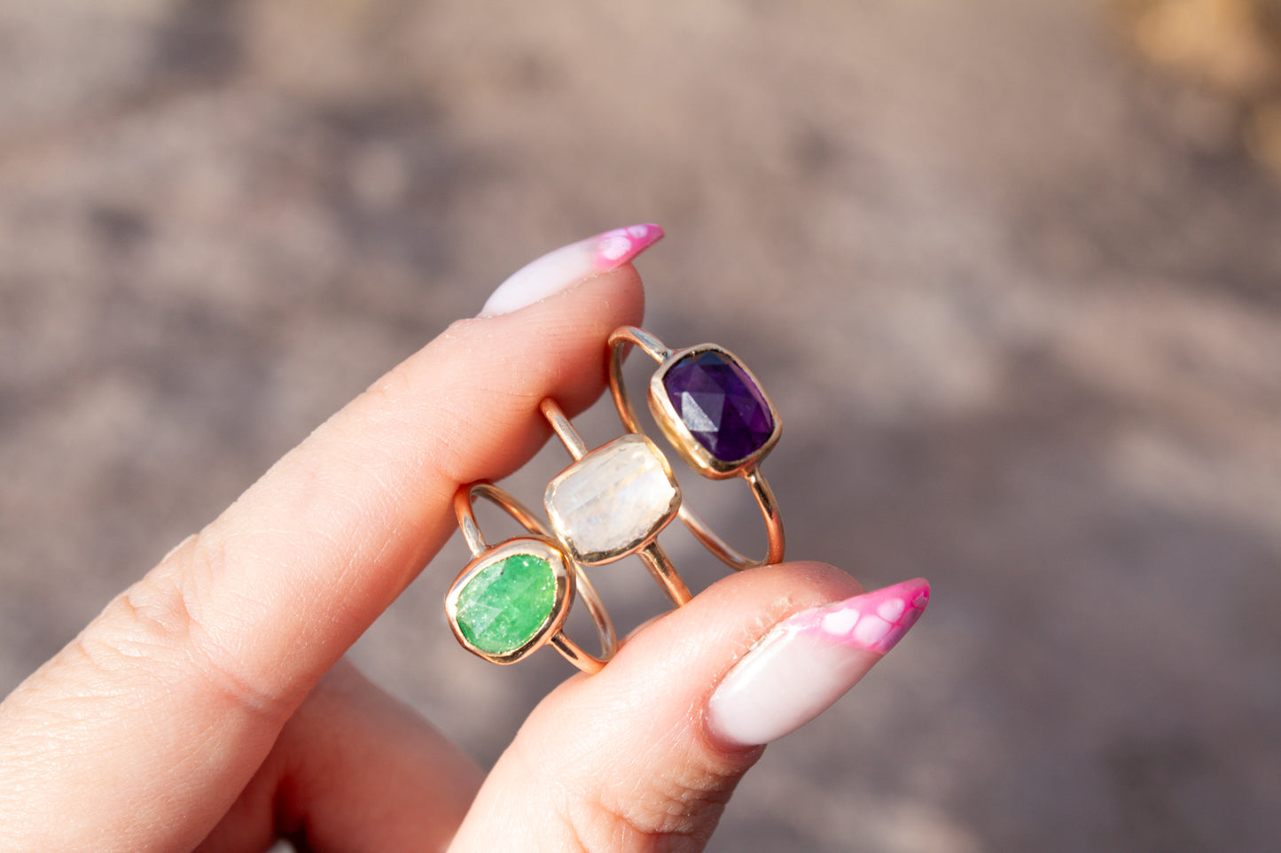 Emerald Gold Filled Ring Size 5