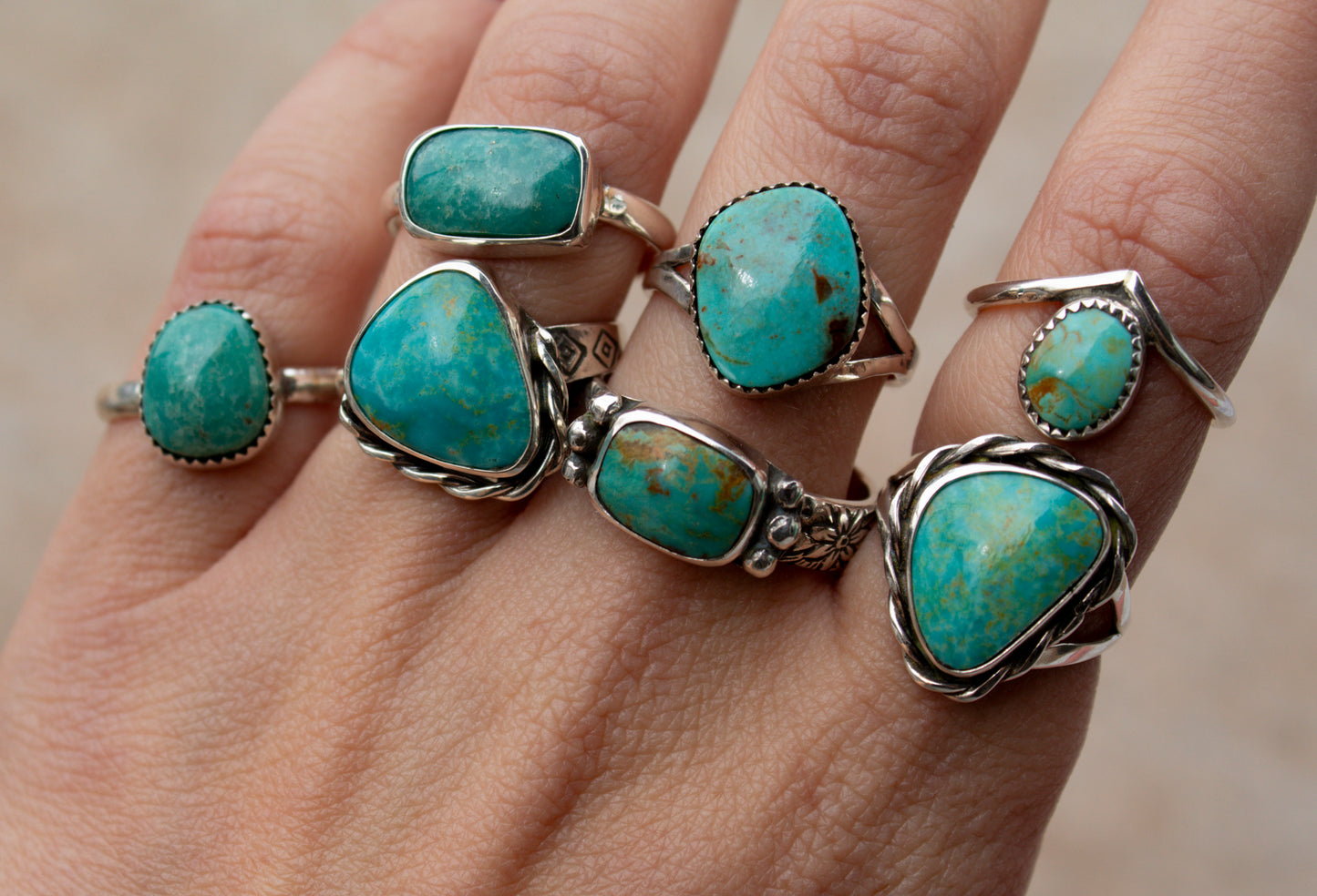 Kingman Turquoise Ring Size 7.5