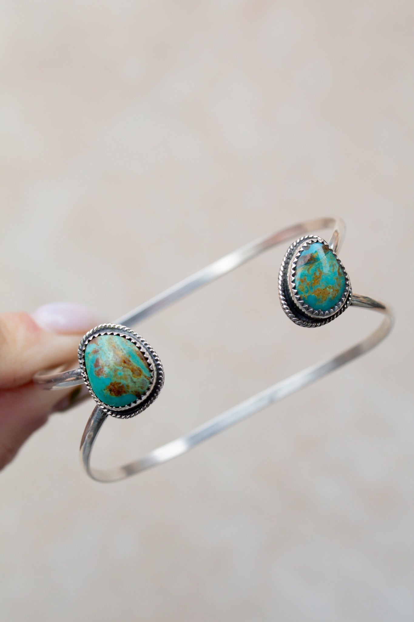 Double Kingman Turquoise Cuff Bracelet