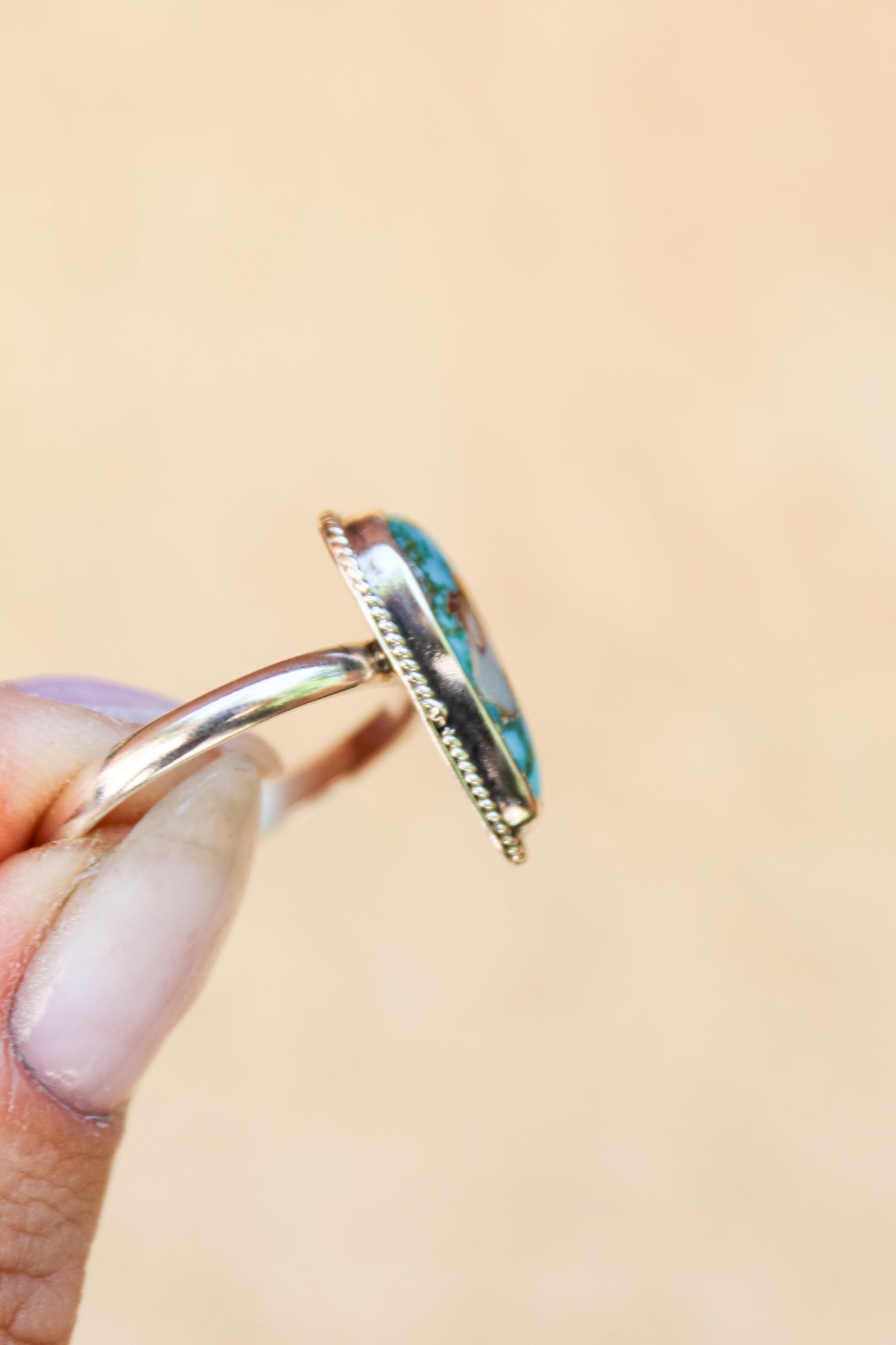 Roped Turquoise Ring size 11.5