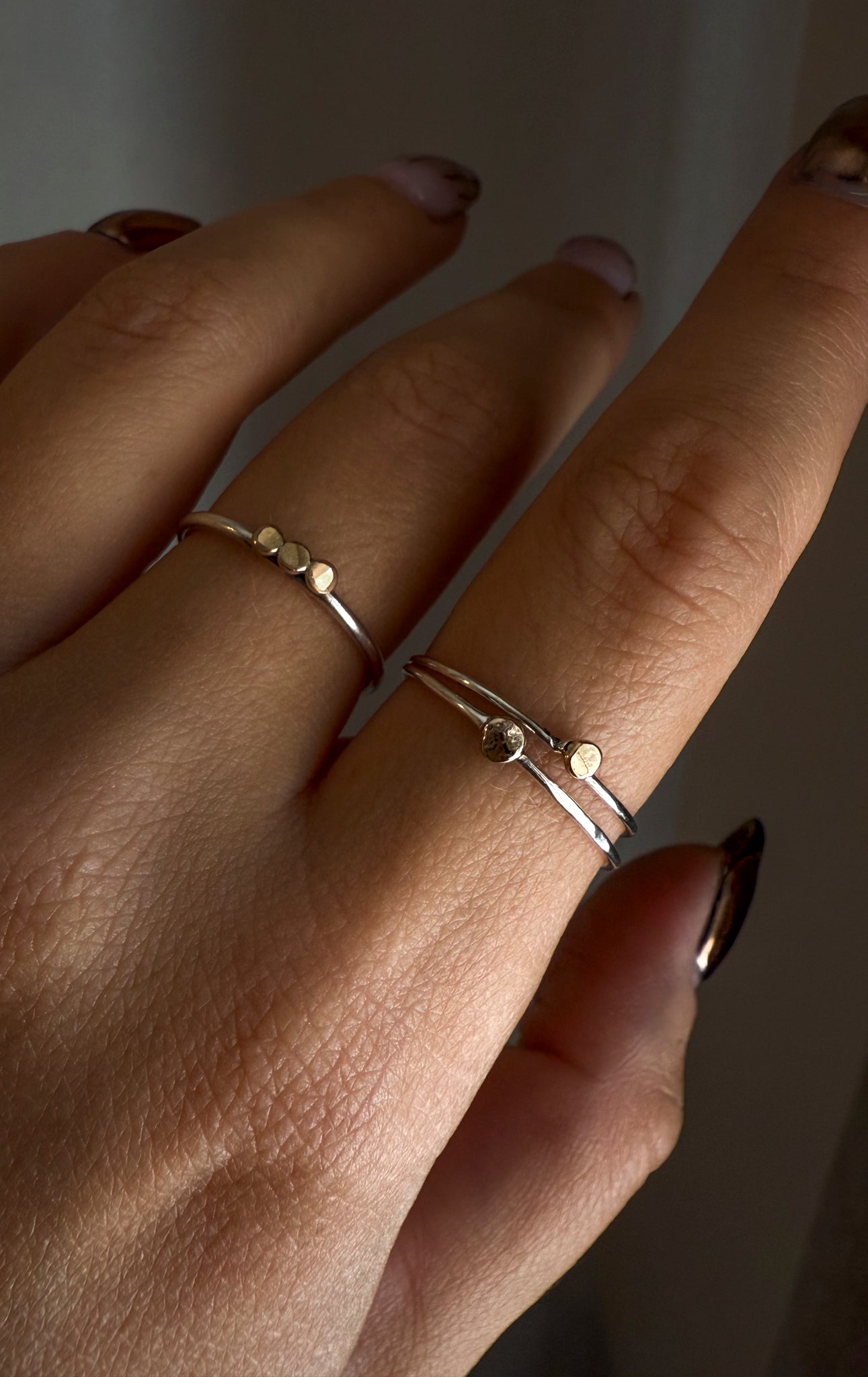 Micro Dot Stacker Rings