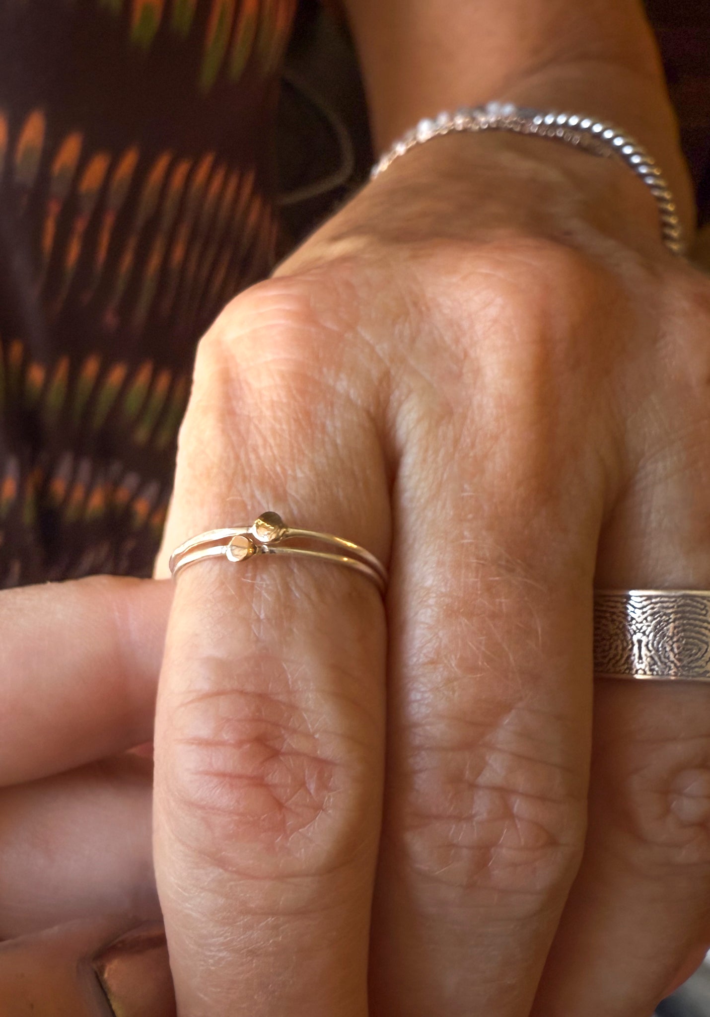 Micro Dot Stacker Rings