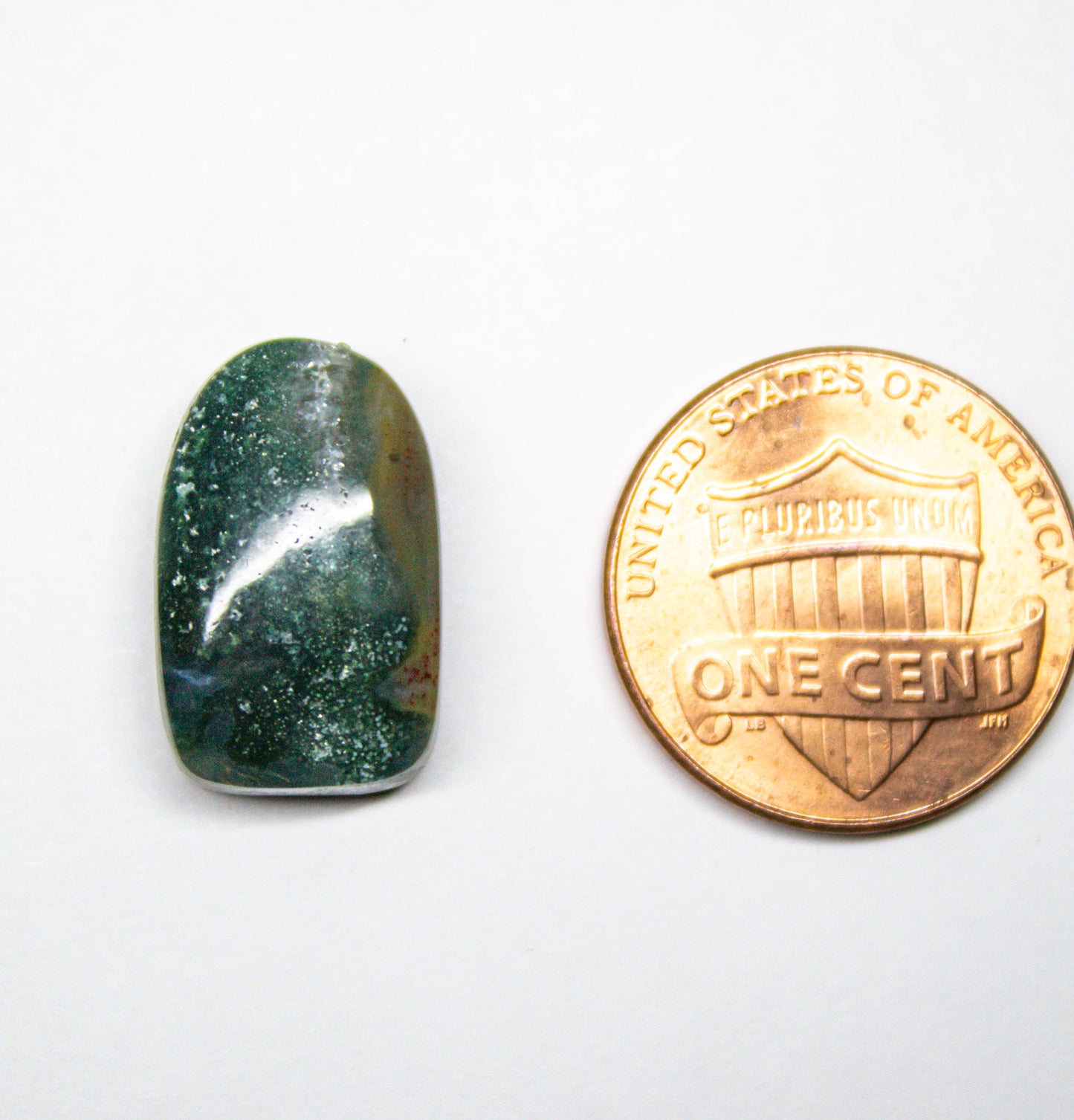Blue Green Moss Agate Cabochon