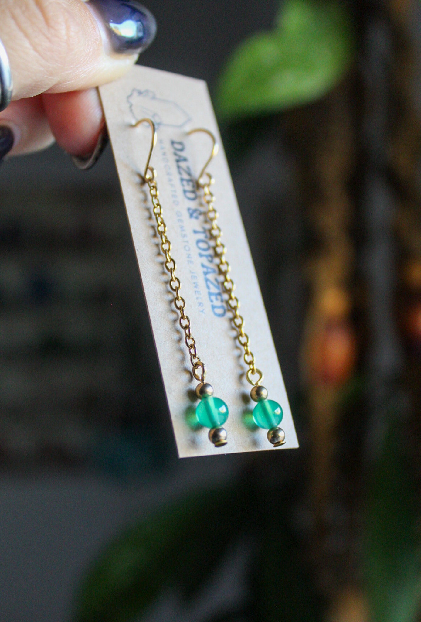 Gemstone Pendulum Earrings