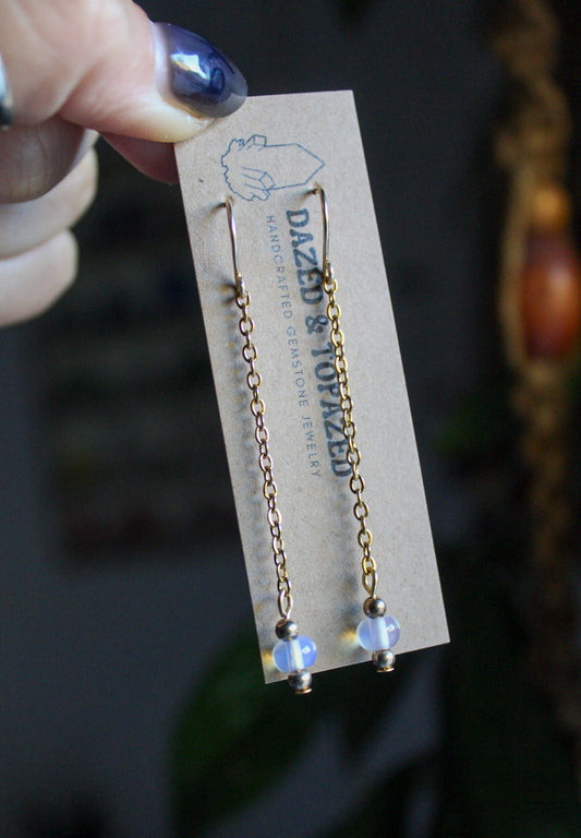 Gemstone Pendulum Earrings