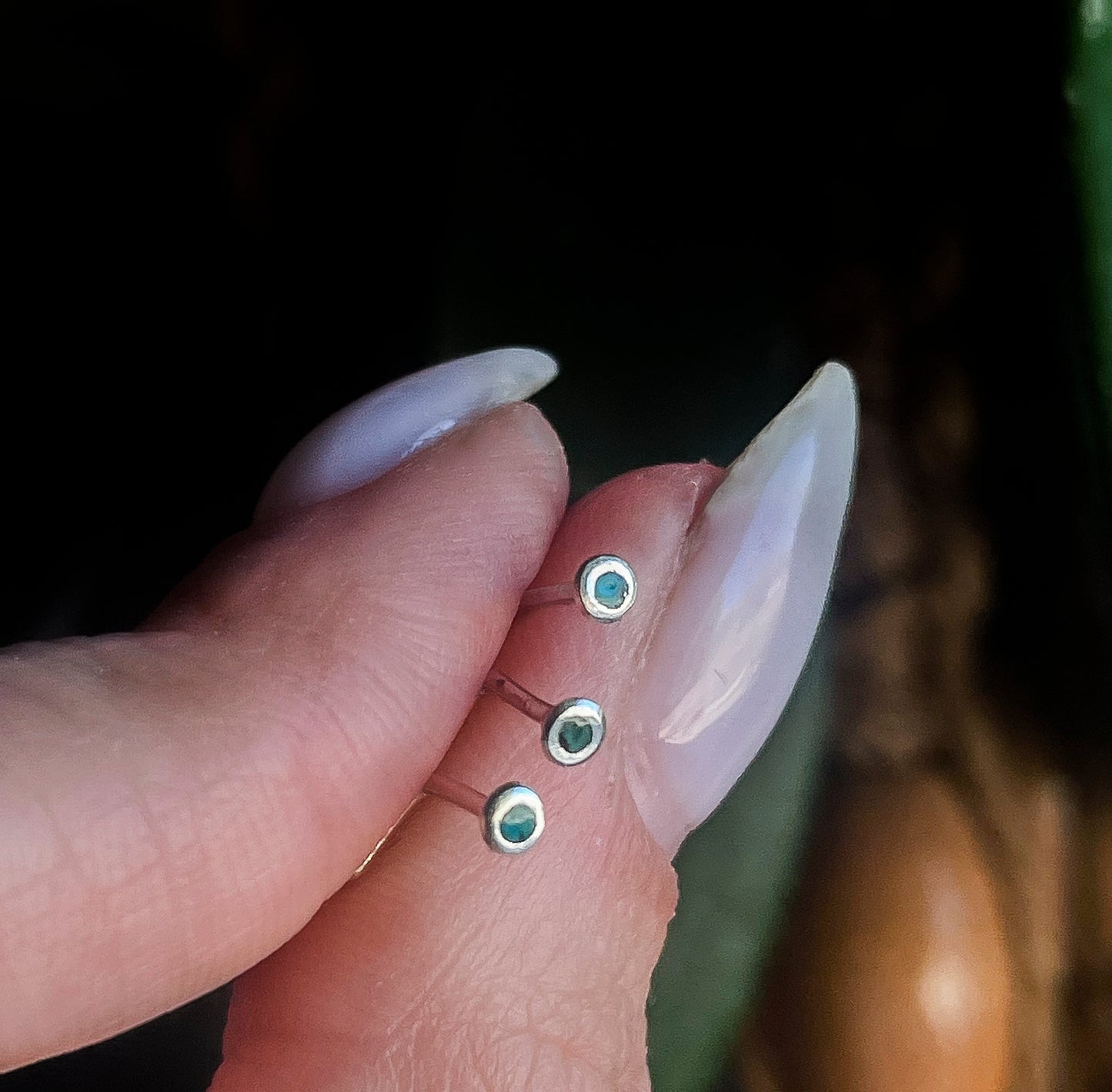 Minimalist Turquoise Inlay Nose Stud