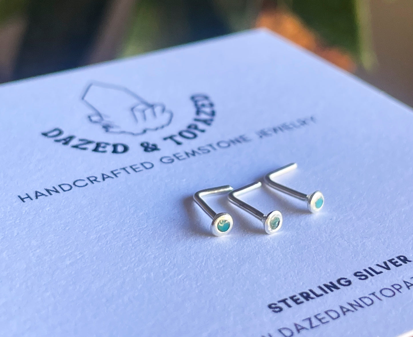 Minimalist Turquoise Inlay Nose Stud