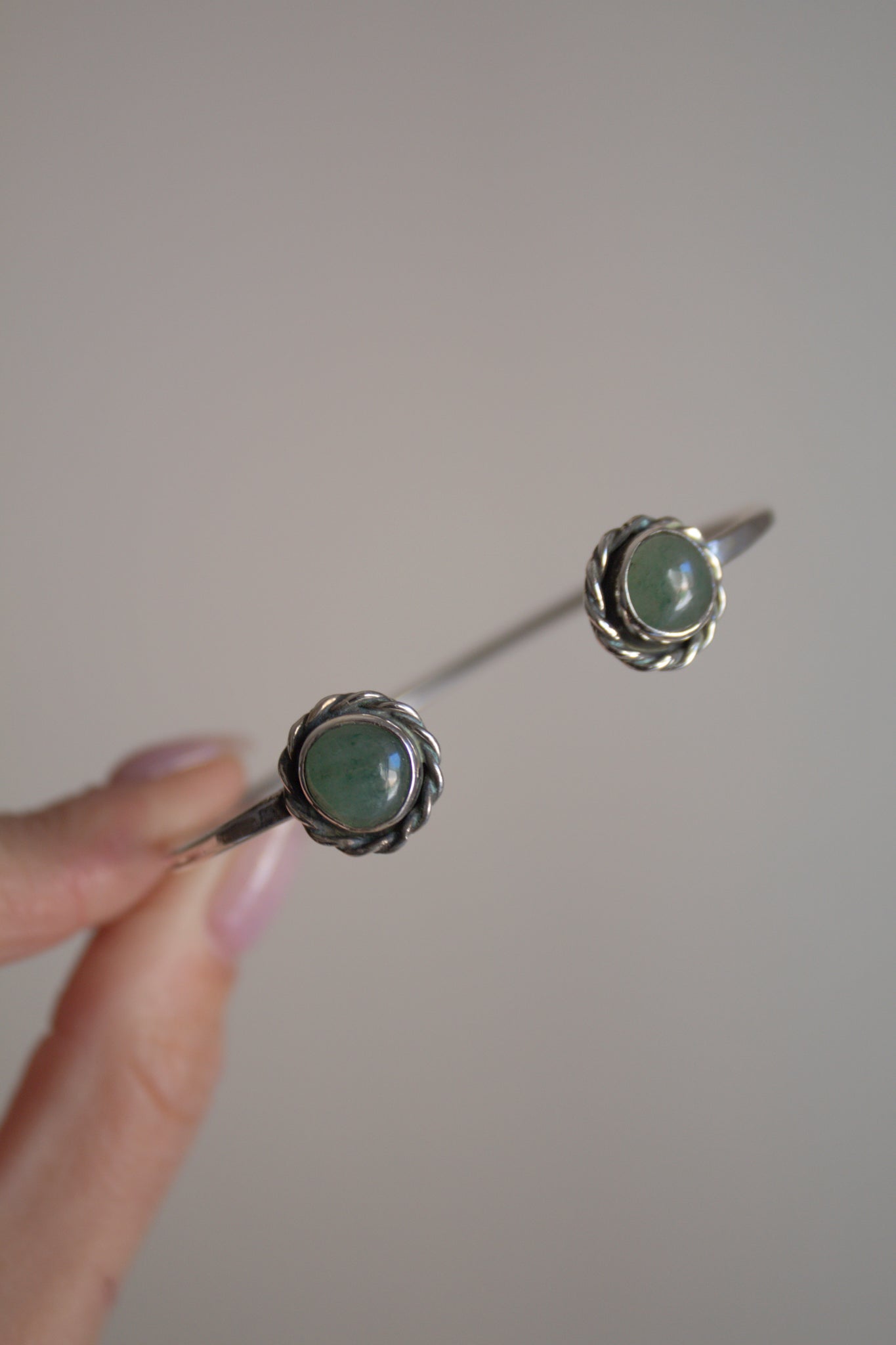 Green Jade Double Stone Cuff