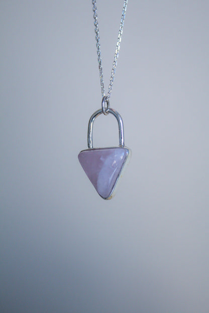 Rose Quartz Lock Pendant