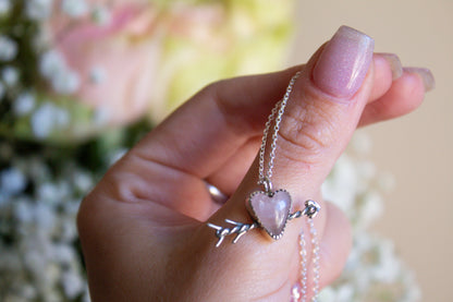 Cupid’s Arrow Rose Quartz Necklace