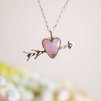 Cupid’s Arrow Rose Quartz Necklace