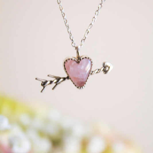 Cupid’s Arrow Rose Quartz Necklace