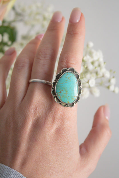 Blue Bloom - Kingman Turquoise Ring - Size 7