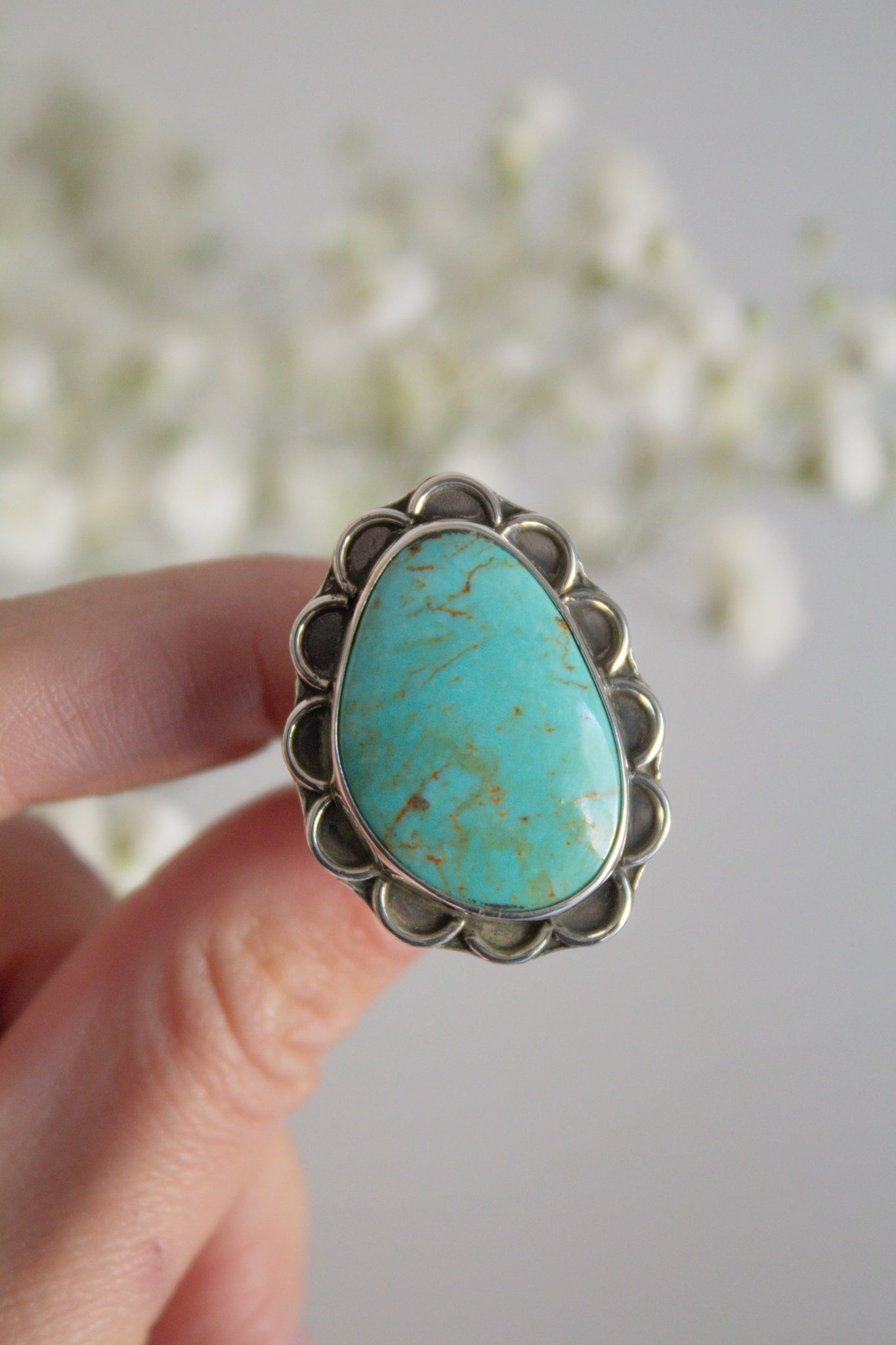 Blue Bloom - Kingman Turquoise Ring - Size 7