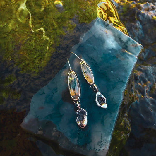 September Earring of the month: Overflow Moss Agate Earrings