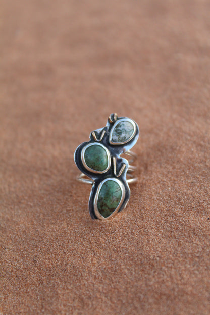 Serpentine Multi Stone Cactus Ring Size 7