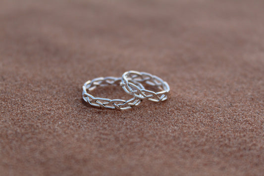 Braided Silver Stacker Ring