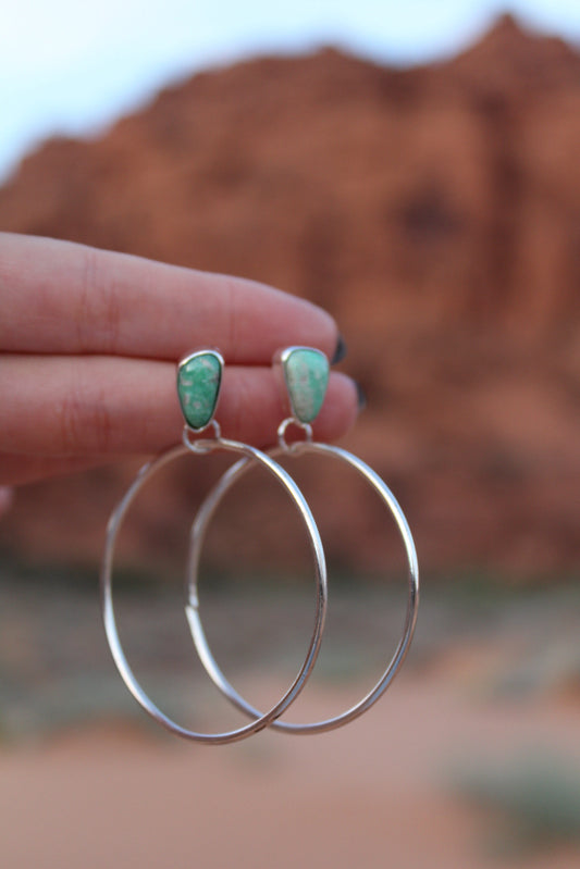Utah Variscite Hoop Earrings