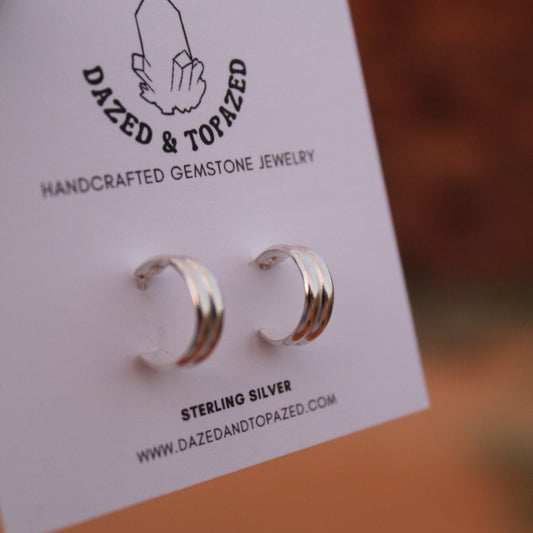 Double Band Huggie Hoop Earrings