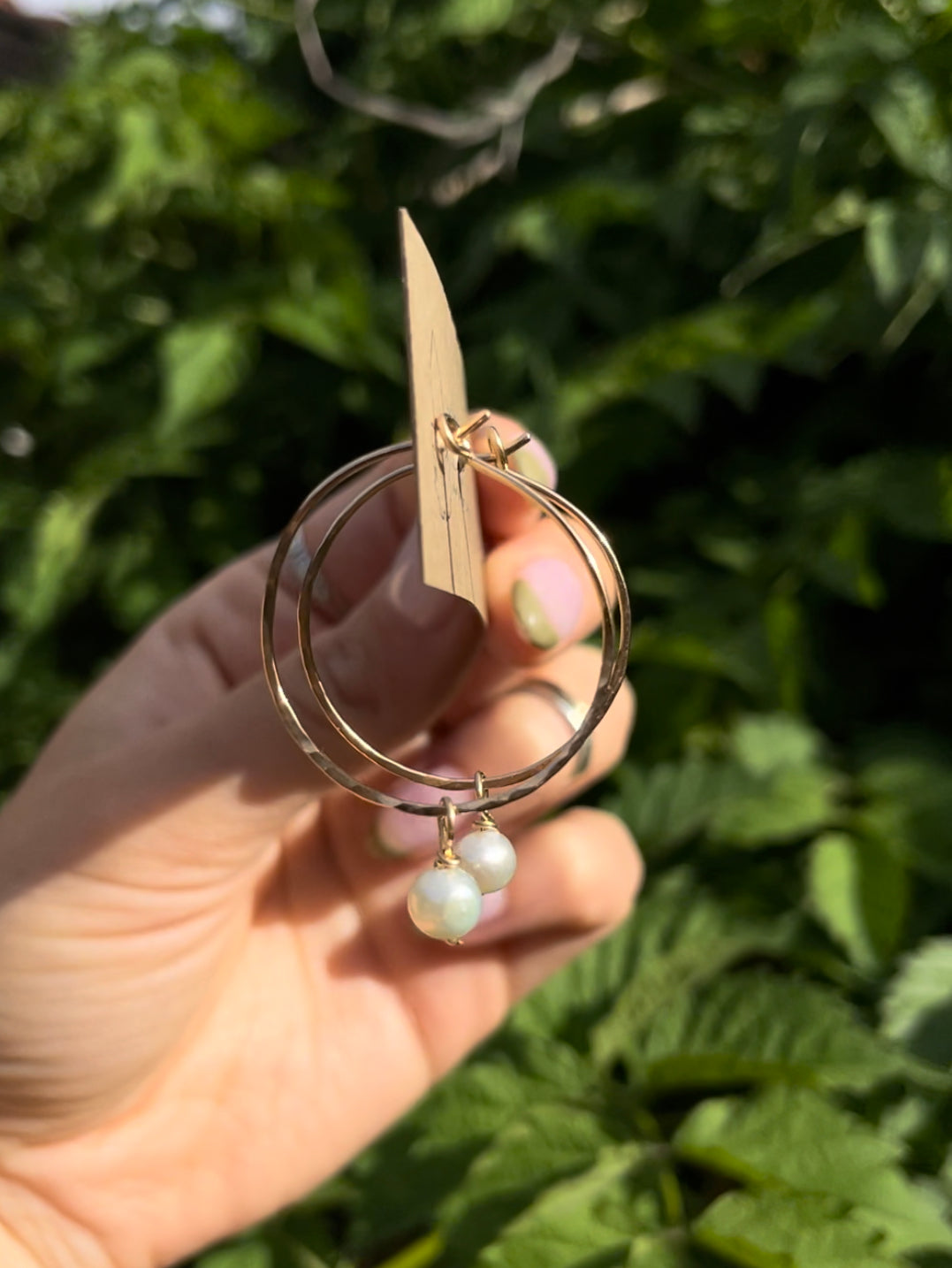 14k Gold Filled Freshwater Pearl Hoops