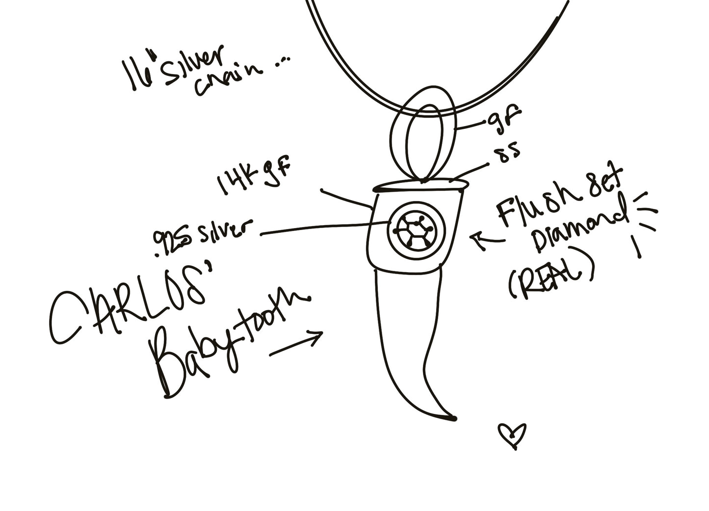 Custom Baby Tooth Necklace