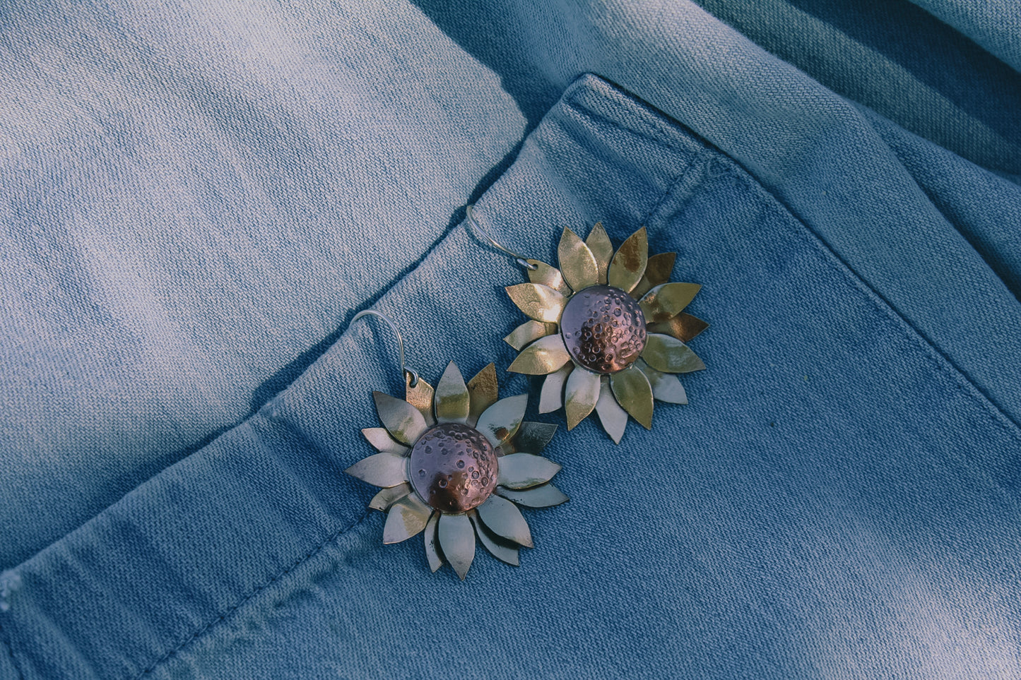August Earring of the Month: Sun Faded Sunflower Earrings