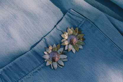 August Earring of the Month: Sun Faded Sunflower Earrings