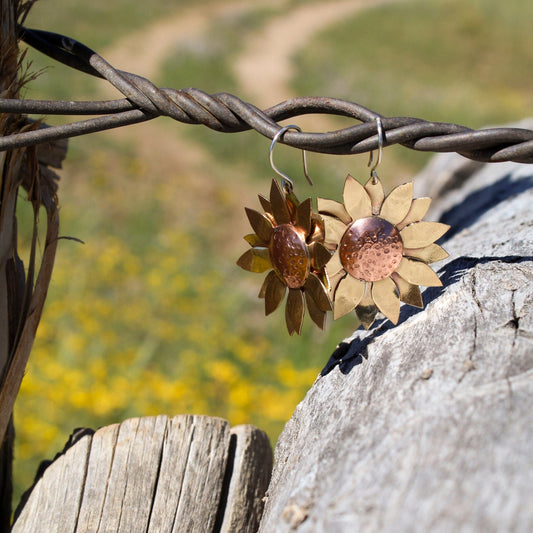August Earring of the Month: Sun Faded Sunflower Earrings