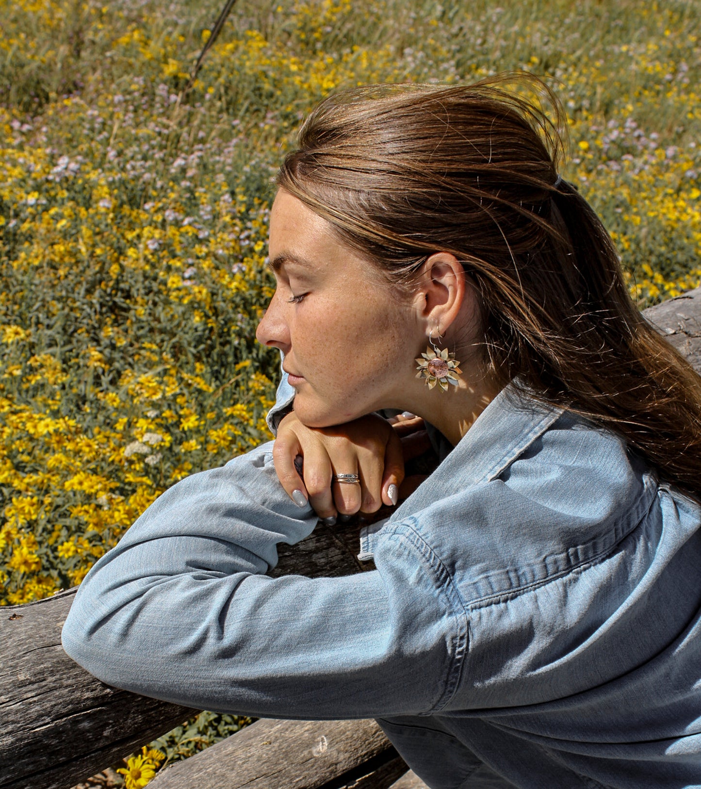 August Earring of the Month: Sun Faded Sunflower Earrings