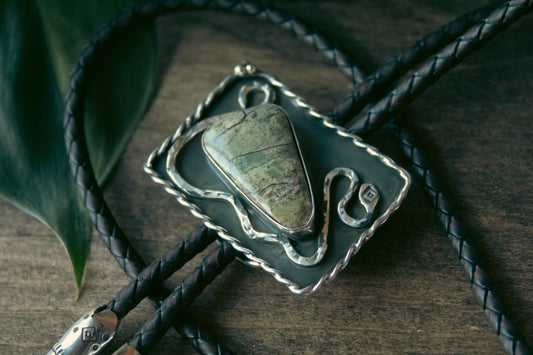 Cactus Coil Serpentine Bolo Tie