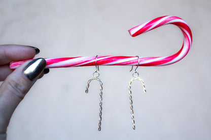 December Earring of the Month: Silver & Gold Candy Cane Earrings