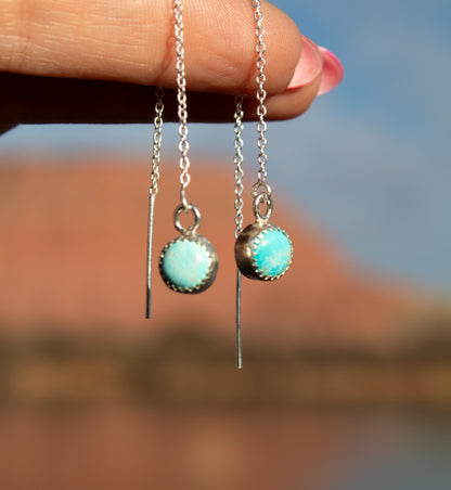 Sterling Silver Mini Turquoise Threader Earrings