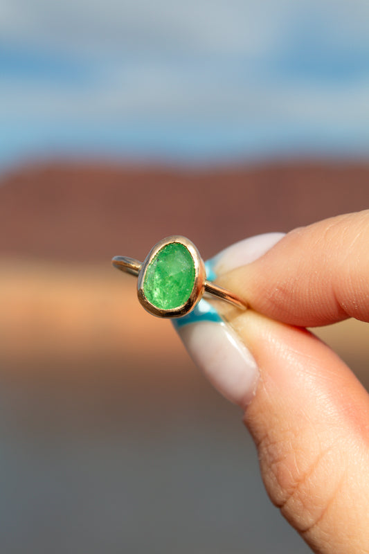 Emerald Gold Filled Ring Size 5