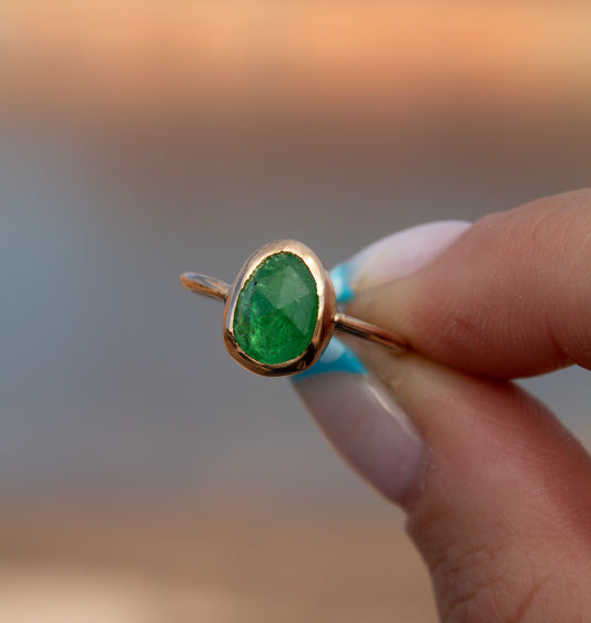 Emerald Gold Filled Ring Size 5