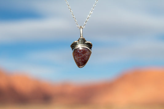 Strawberry Red Moss Agate Pendant