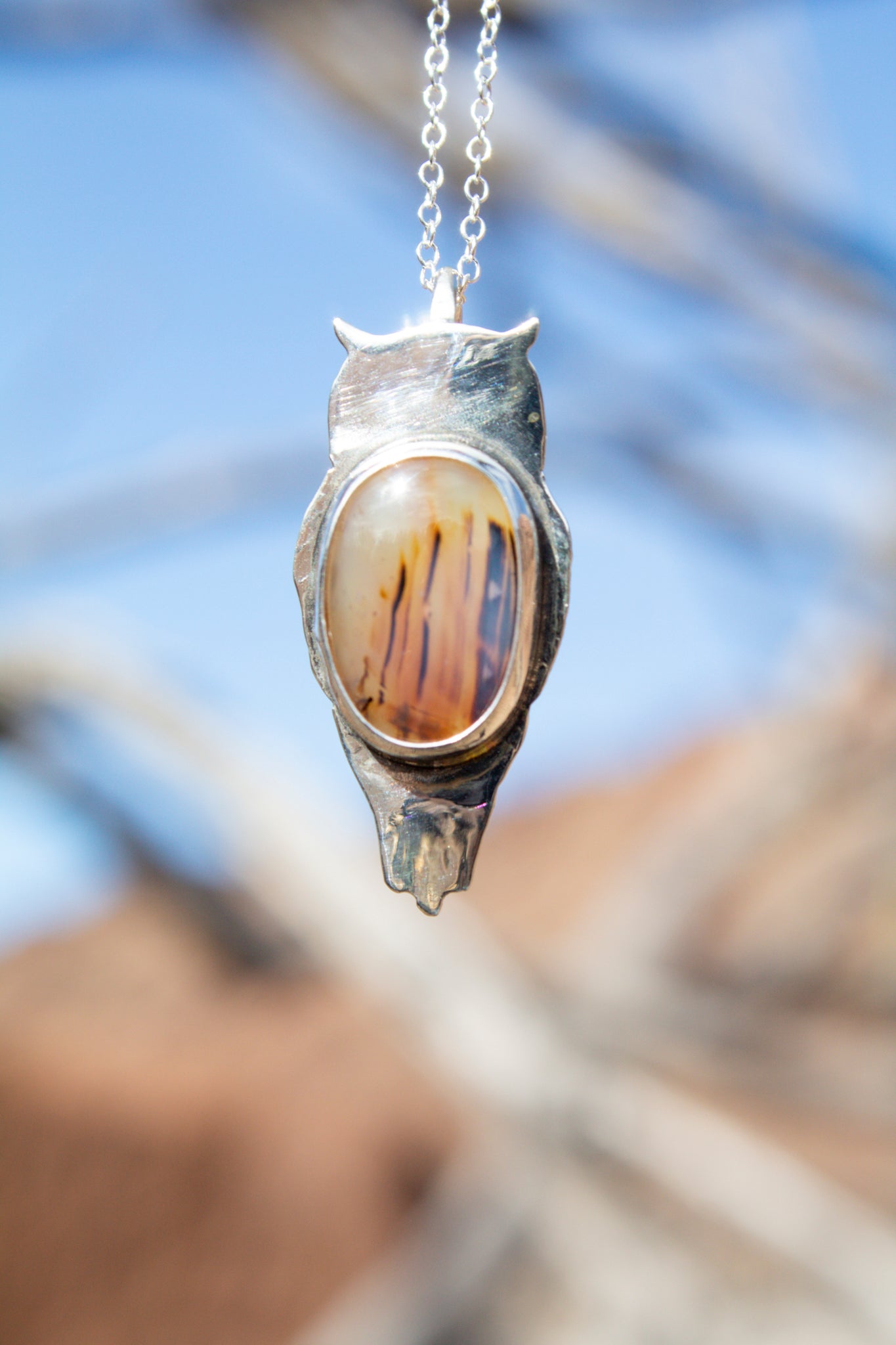 Montana Agate Owl Pendant