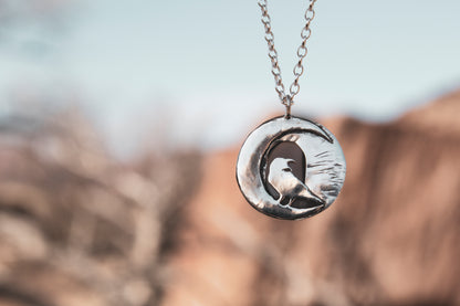 Rainbow Obsidian Raven Pendant