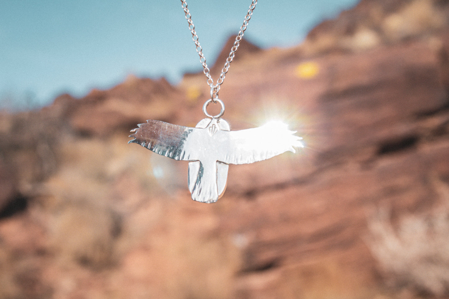 Utah Rhyolite Soaring Hawk Pendant