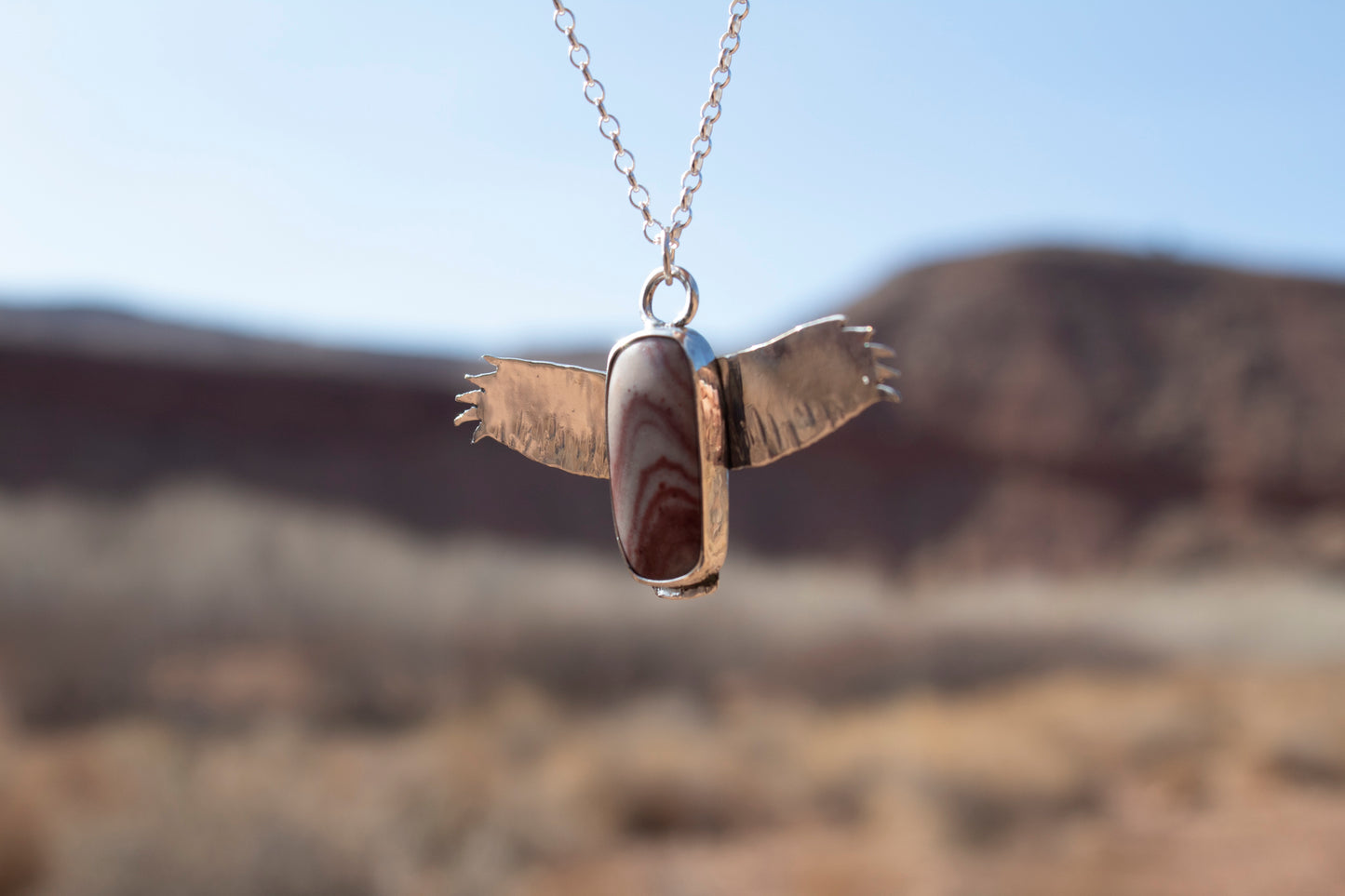 Utah Rhyolite Soaring Hawk Pendant