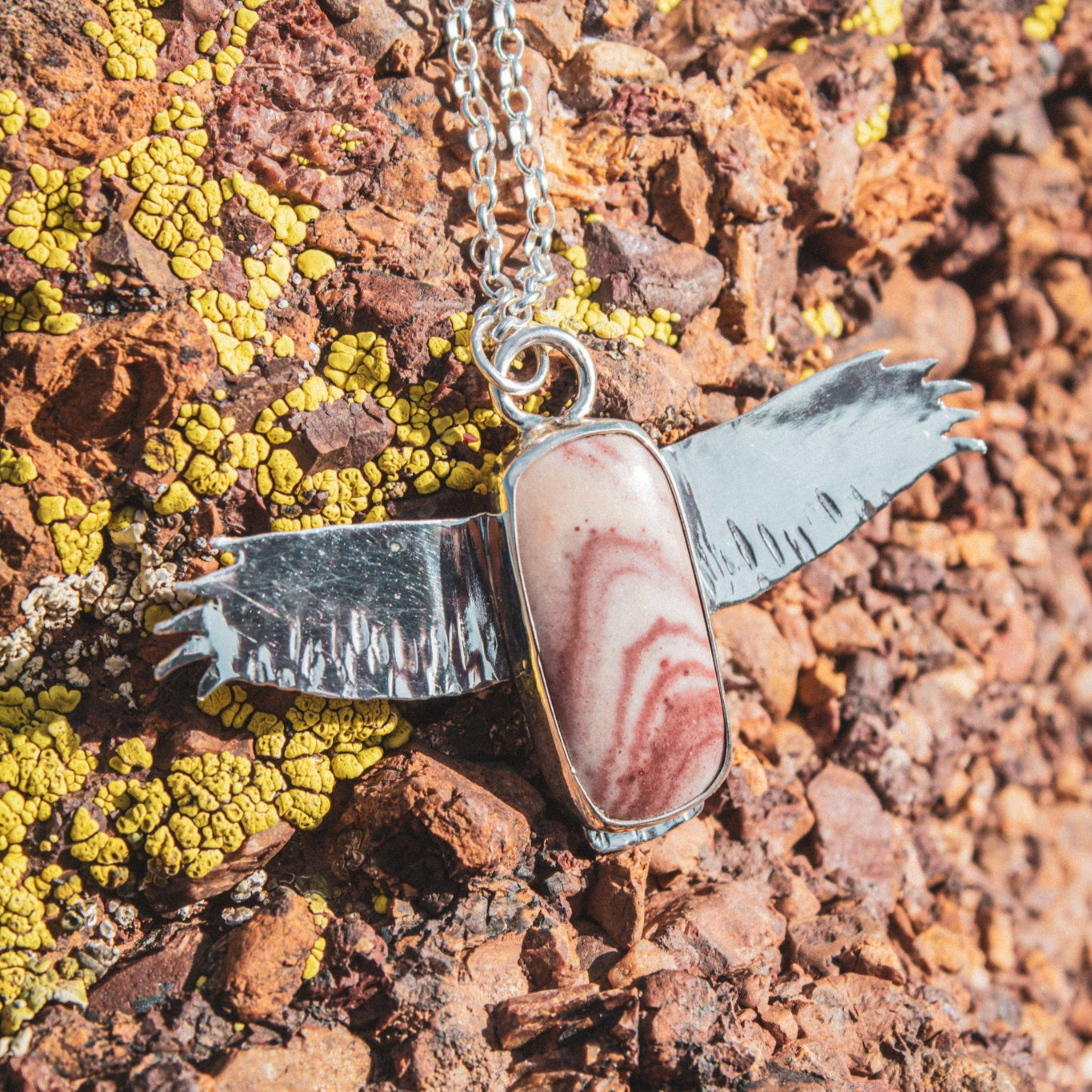 Utah Rhyolite Soaring Hawk Pendant